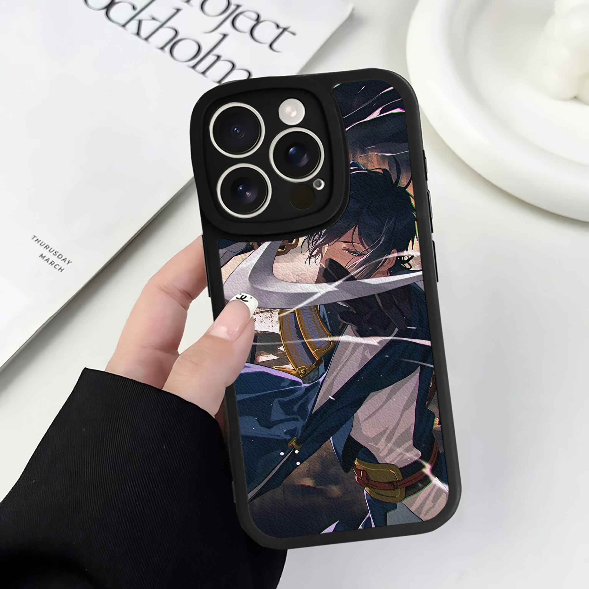 （画像用） 刀剣乱舞 Touken Ranbu 【iPhone 16シリーズ対応】シリコンスマホケース（レザー調） 材質：シリコン